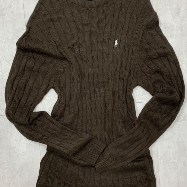 polo 폴로 랄프로렌 딥브라운 케이블 롱원피스 니트#731