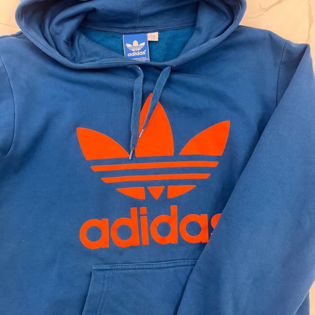 아디다스 빅로고 블루 후드티(m)