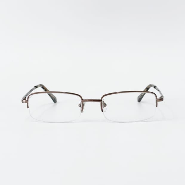 LUCK 브라운 반무테 데드스탁 빈티지안경