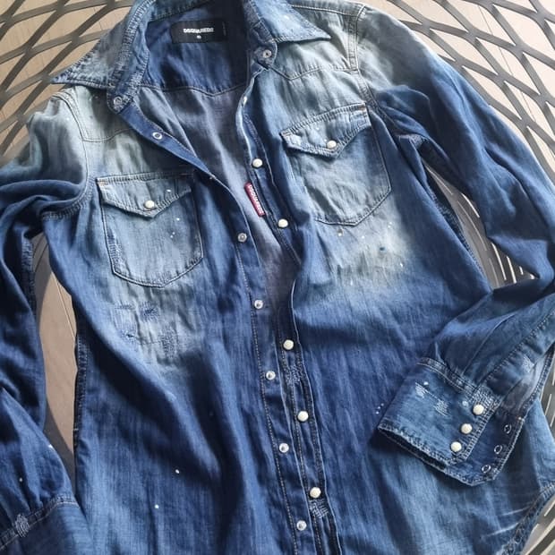 DSQUARED2 디스트로이드 데님 셔츠 (정품)