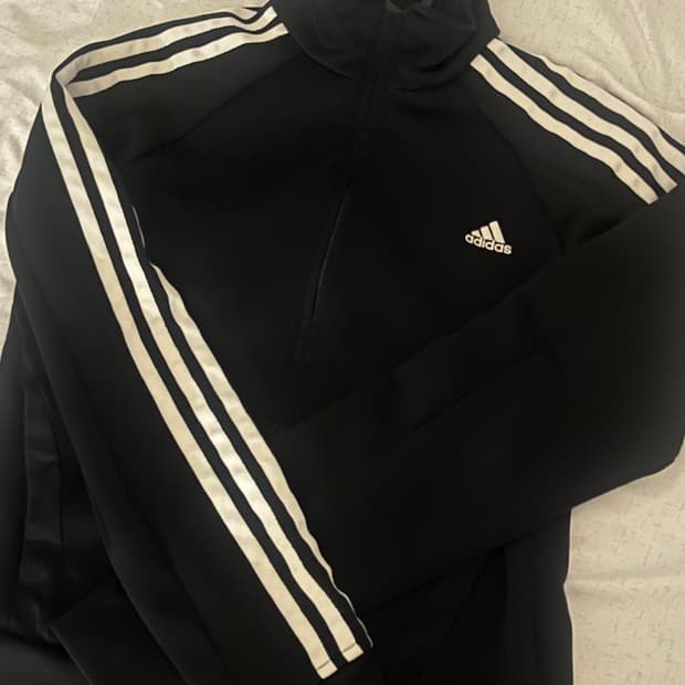 아디다스 삼선 트레이닝 집업 블랙