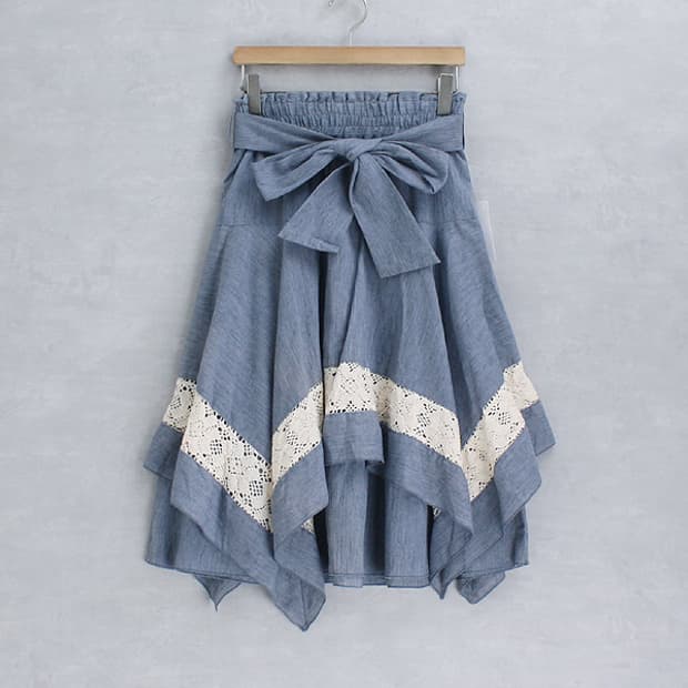 Sorridere _ dobie lace belted skirt