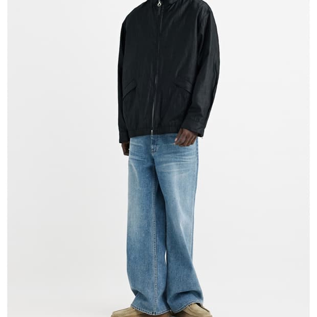 솔리드옴므 블랙 나일론 집업 자켓 솔리드 바람막이