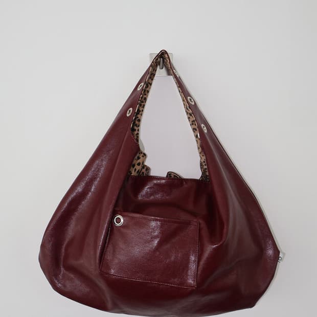 DEPC EYELET LEATHER BAG - WINE