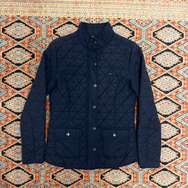 타미힐피거 네이비 퀼팅 자켓 여성S 