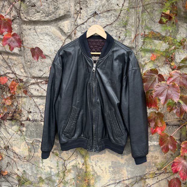 90s 리바이스 140주년 기념 리버시블 양면 소가죽 스카쟌 자켓