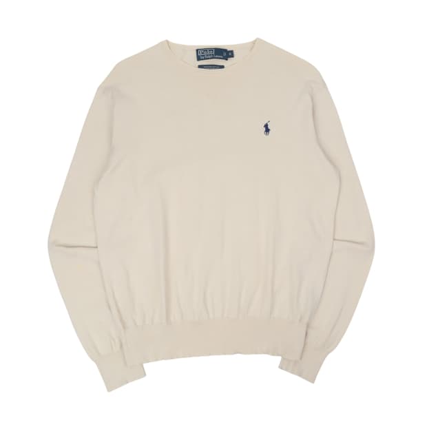 폴로 랄프로렌 아이보리 피마코튼 니트