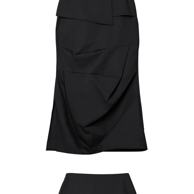 플레어업 Drape Layered Maxi Skirt 01
