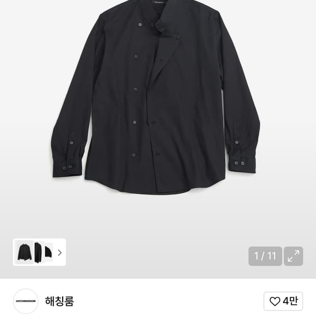 [M] 해칭룸 더블 브레스티드 셔츠 블랙