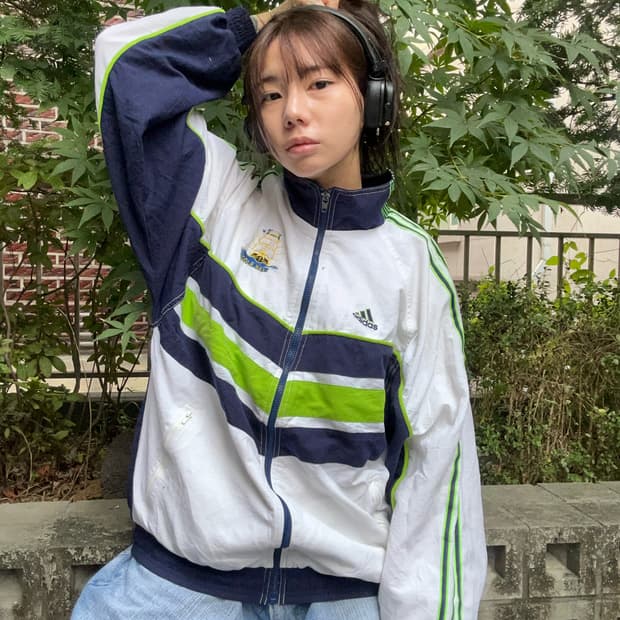 90s ADIDAS 올드스쿨 그린 유니폼 윈드브레이커
