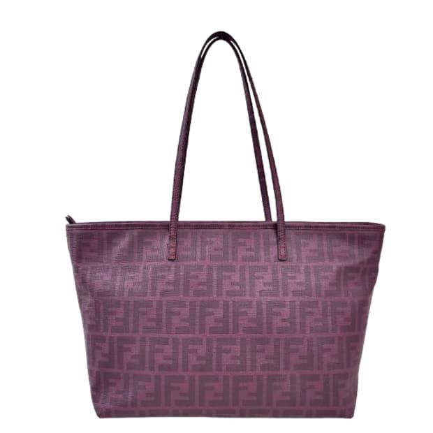 정품 펜디 주카 PVC 바이올렛 스티치 쇼퍼백