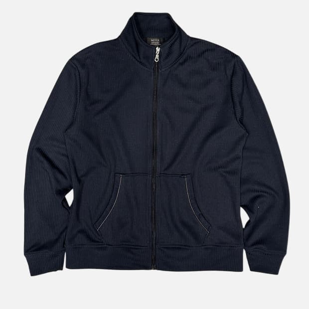 MITEX navy ribbed jersey zip-up