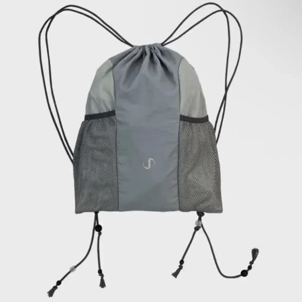 Mesh Pocket String Gym Sack / Grey