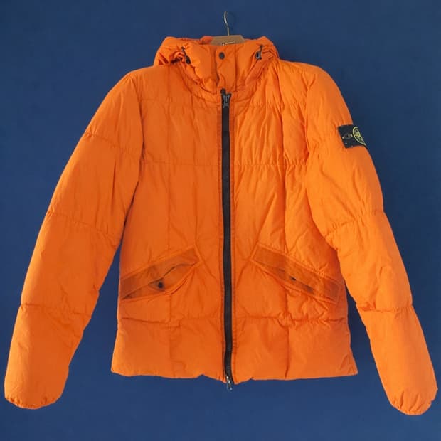 스톤아일랜드 크링크랩스 오렌지 패딩 L