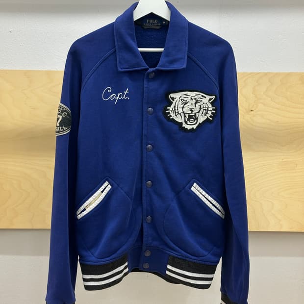 [M] 폴로 랄프 로렌 타이거 바시티 자켓 블루