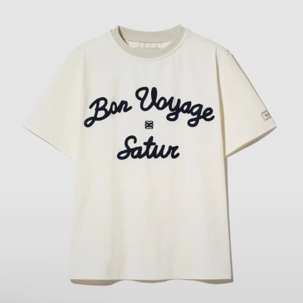 세터 로고 자수 보야지 반팔 티셔츠 리조트 아이보리 XL