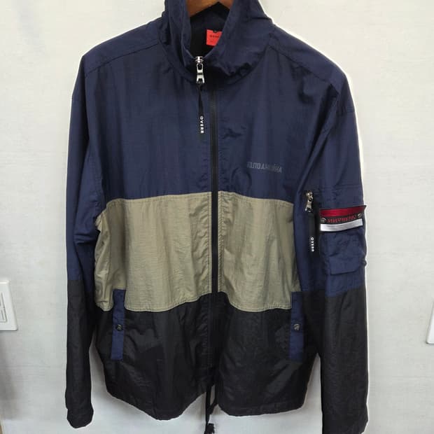 오베르 레터링 배색 방풍 밀리터리 자켓 대략 xxl