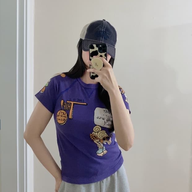 히스테릭글래머 히글미니 반팔 티셔츠 딱붙핏 xs