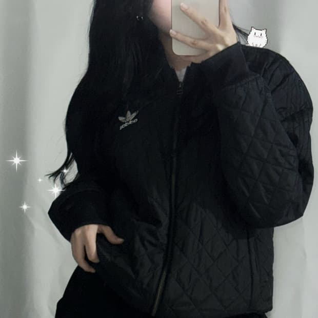 🐰아디다스 누빔 패디드 블랙 점퍼 저렴🖤