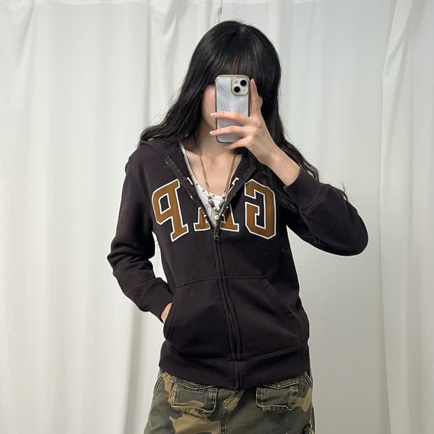 Gap brown hood zip-up
