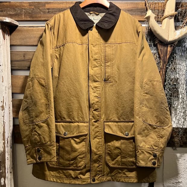 [L]L.L.Bean 엘엘빈 체크 라이닝 브라운 왁스 헌팅자켓