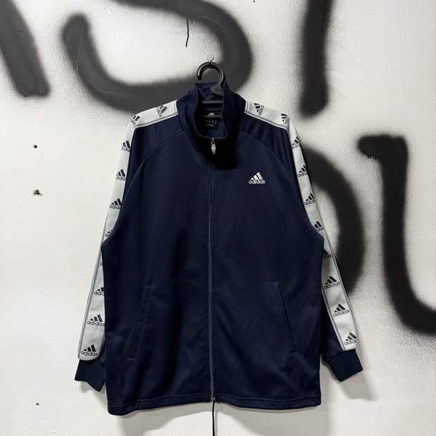 아디다스 올드스쿨 테이핑 디테일 집업 저지 자켓