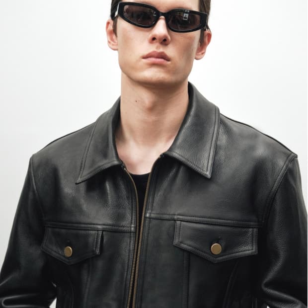 [50] 노이어 앤틱 카우 레더 가죽 트러커 자켓 블랙 렉토맛