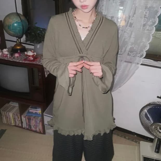 Vintage 빈티지 무드 프릴 미니 원피스 