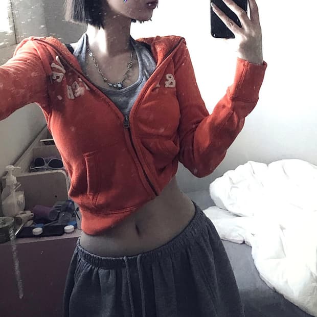 아베크롬비 오렌지 후드집업