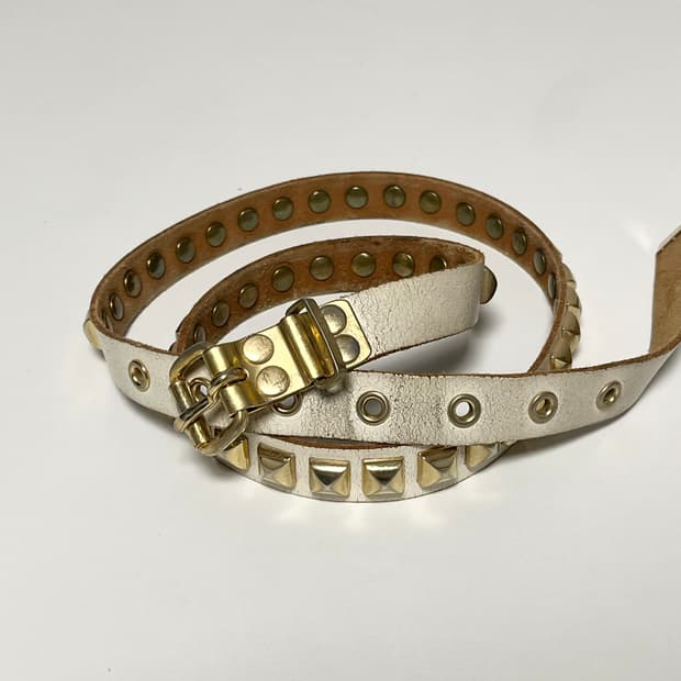 Kolor 컬러 금장 스터드 벨트