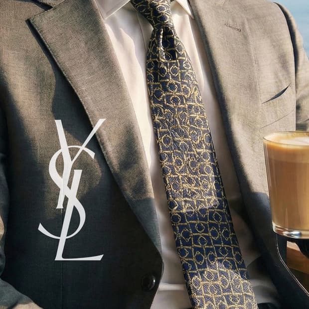 입생로랑 실크 블랙 패턴 넥타이 9.6cm A+등급 K1807
