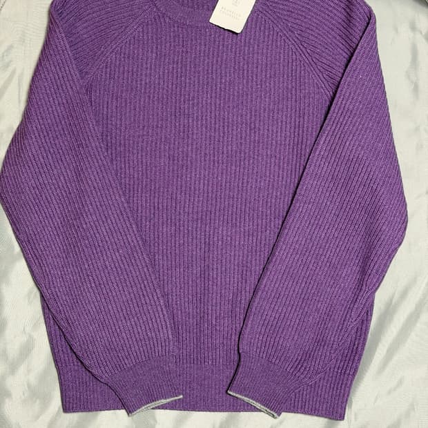 (새상품,강추)브루넬로쿠치넬리 리브드 캐시미어 스웨터 퍼플 니트