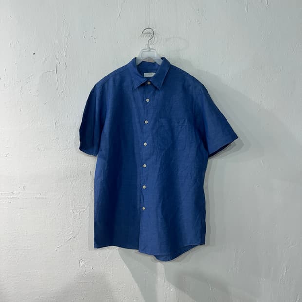 유니클로 린넨 반팔셔츠 L