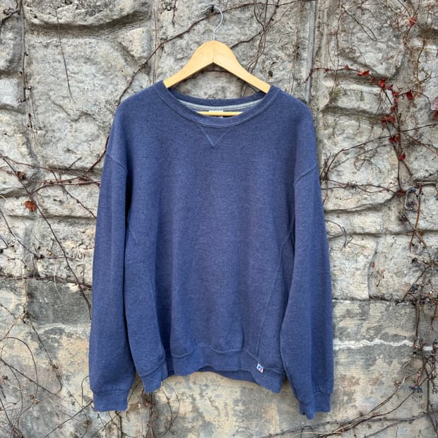 00s 러셀 애슬레틱 빈티지 리버스위브 배기 플레인 스웻 셔츠 맨투맨