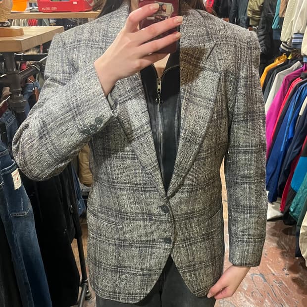 [HI] 빈티지 블레이져 자켓 체크