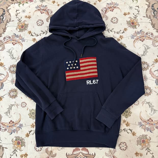 폴로랄프로렌 성조기패치 스웻 후드티