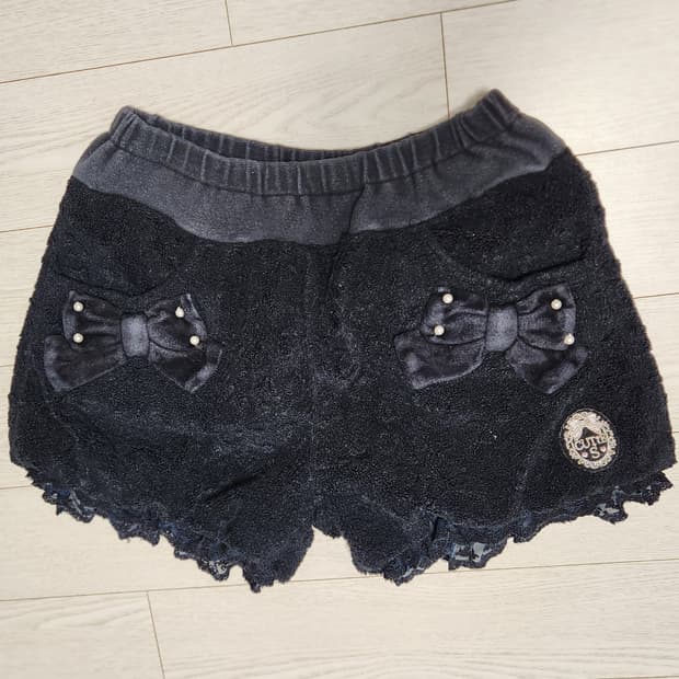 갸루 고스로리 폼폼 레이스 리본 반바지