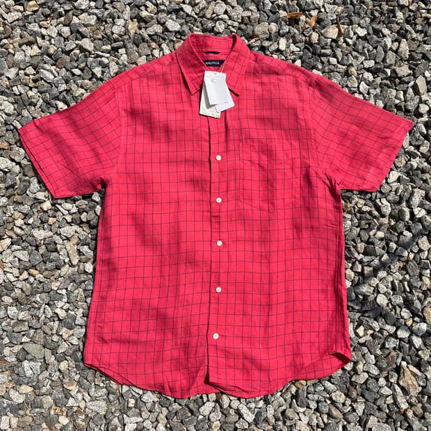 노티카 린넨혼방 체크 셔츠(실측확인)