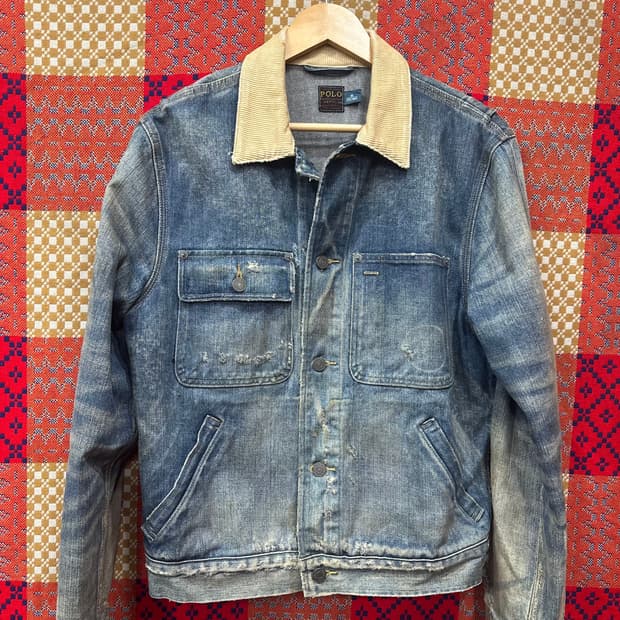 폴로랄프로렌 데님덩가리 데님 트러커 자켓 (M). 