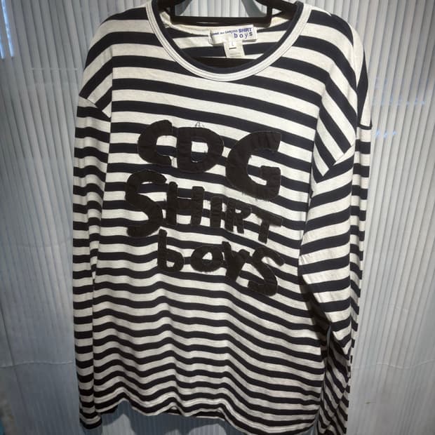 꼼데가르송 Shirt Boy 스트라이프 롱슬리브 L