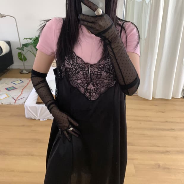 Francesca black slip dress