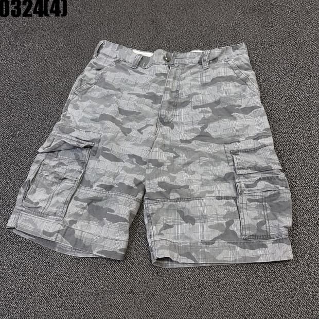 W34 리바이스 카고 반바지 회색 카모 패턴 0324(4)
