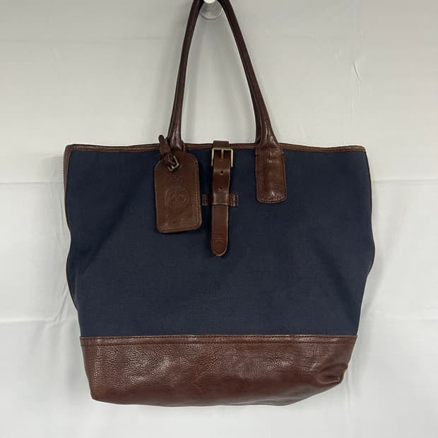 폴로랄프로렌 토트백 레더 네이비