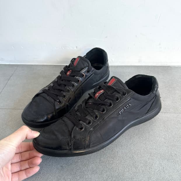 프라다 스포츠 아메리카컵 스니커즈 블랙