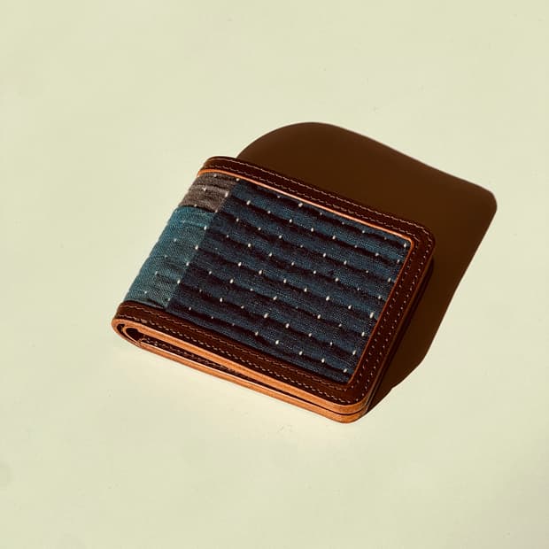 사시코 스티치 데님 반지갑