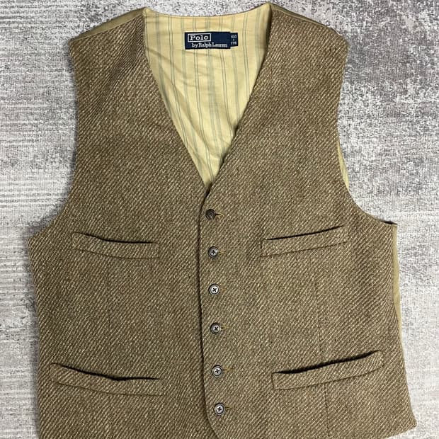90s Polo RL 트위드 울 베스트