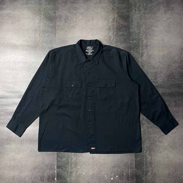 DICKIES 디키즈 빈티지 네이비 플랩포켓 워크 셔츠 A01070