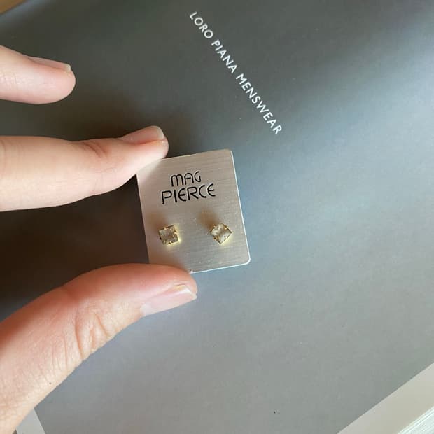 자석형 큐빅 귀찌 귀걸이