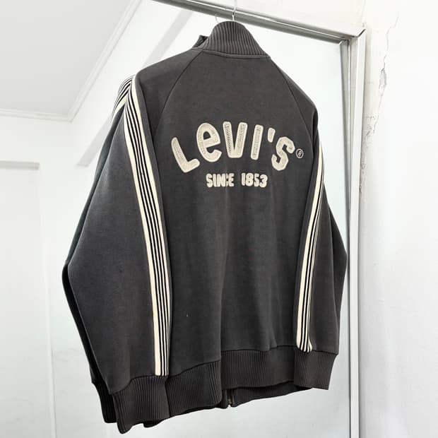 리바이스 백로고 니트 집업 자켓