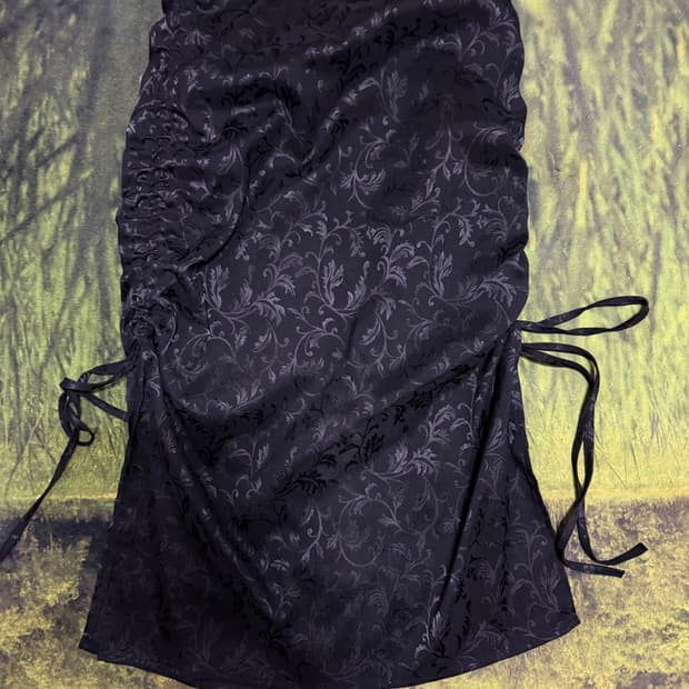 wsc 아카이브 자카드 롱 치마 에스닉 치파오 셔링